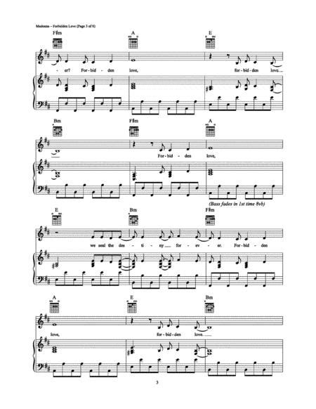 Forbidden Love By Stuart Price And Madonna Digital Sheet Music For Download And Print Ax00 Ps