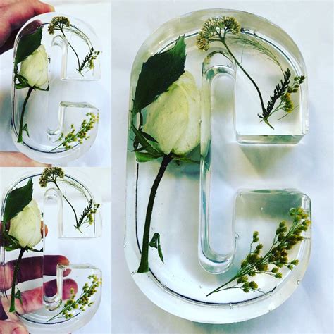 You can always put photos on glass as well. Wedding flower preservation large letter resin floral ...