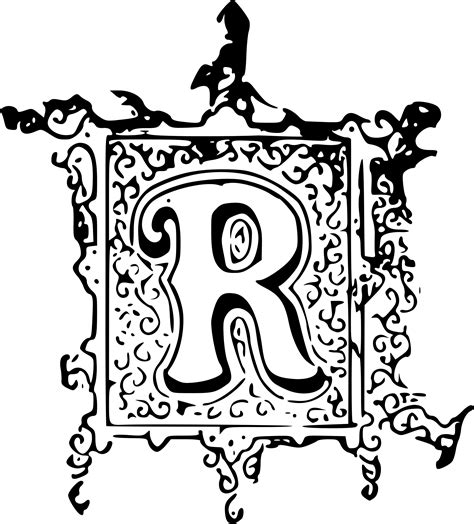 Decorative R Vector Clipart Image Free Stock Photo Public Domain