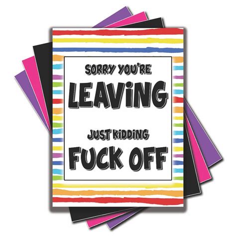 Funny Leaving Card For Colleague Sorry Youre Leaving Just Etsy