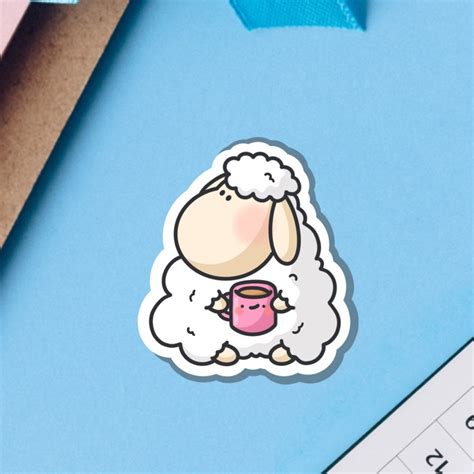 Kawaii Sheep Vinyl Sticker Cute Sheep Stickers Cute Vinyl Etsy Uk