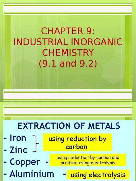 Chapter 9 Industrial Inorganic Chemistry 9 1 And 9 2 Aluminium Oxide