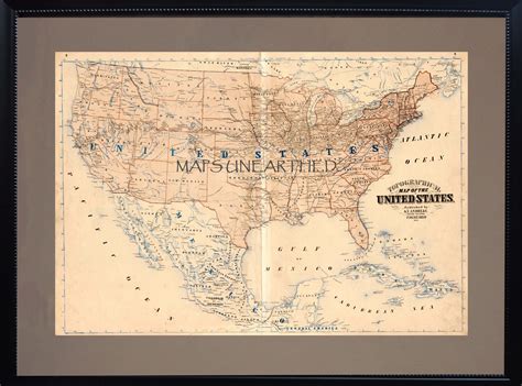 Topographical Map Of The United States 1874