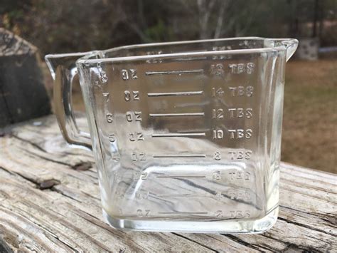 Vintage Square Glass One Cup Measuring Cupretro Kitchenmid