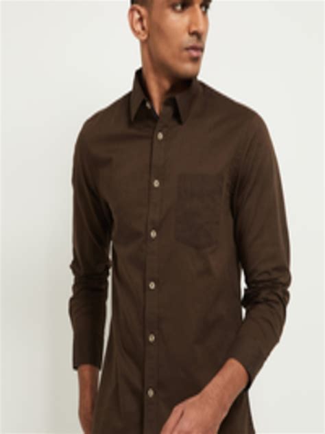 Buy Max Men Brown Regular Fit Solid Casual Shirt Shirts For Men