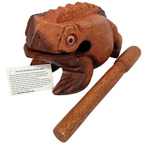 Deluxe Large 6 Wood Frog Guiro Rasp Percussion Musical Instrument