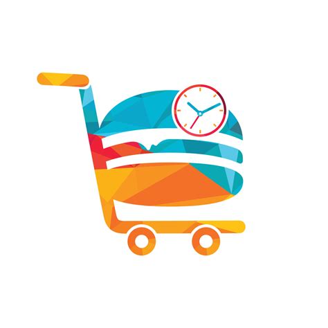 Food delivery vector logo design. On time food delivery logo concept