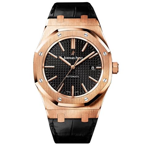Financing available in the usa. Audemars Piguet Royal Oak 18K Rose Gold Black Dial Watch at O&R Leeds