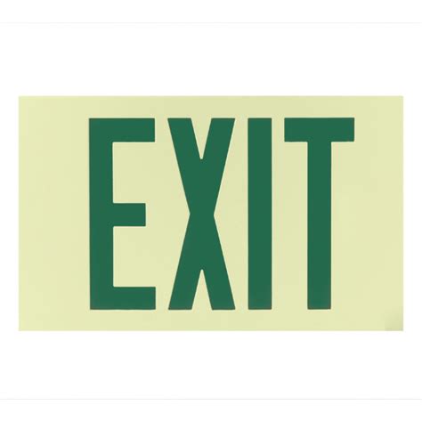 Photoluminescent Exit Sign - Green - Exitronix PL-1-U-1-G