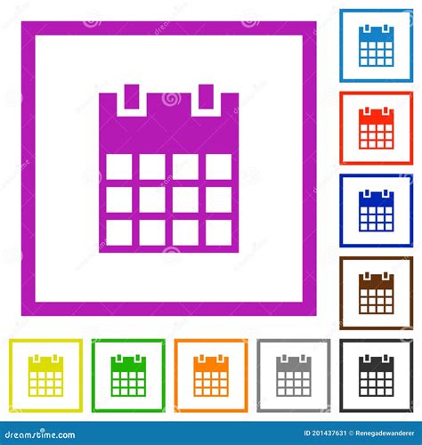 Iconos Encuadrados En Pisos Del Calendario Ilustración Del Vector