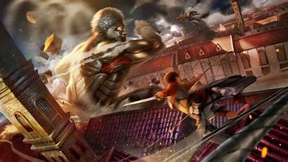 Titan Attack Armored Wallpapers Background Anime Destroyed