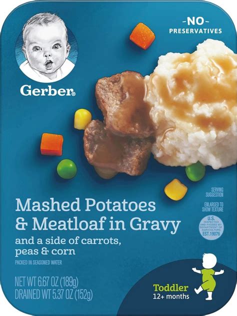 Kroger Gerber Toddler Mashed Potatoes And Meatloaf In Gravy Carrots