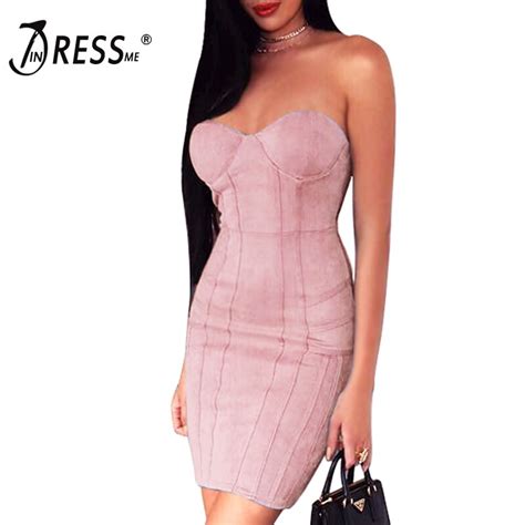 Indressme 2019 New Women Sexy Club Sheath Sleeveless Off The Shoulder Strapless Summer Dress