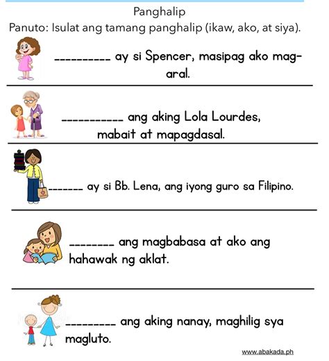 Panghalip Worksheets Filipino Practice Sheets Abakadaph