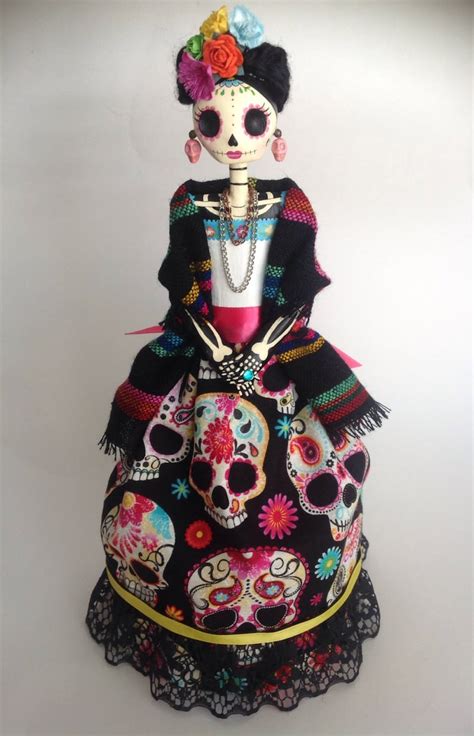 Catrina Paper Mache Doll Mexican Folklore Day Of The Dead Etsy