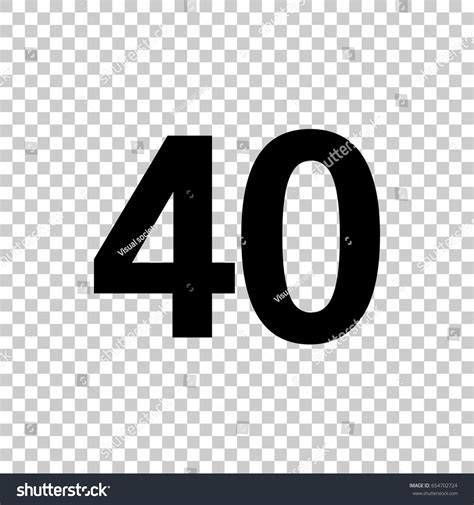 Number Forty 40 Isolated On Transparent Vector De Stock Libre De