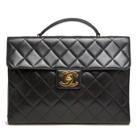 Chanel Vintage Briefcase Lambskin Large At 1stdibs