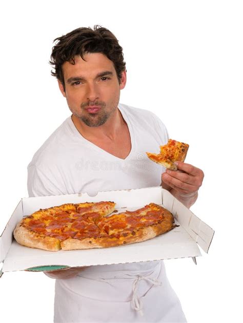 Pizza Delivery Man With A Pizza Stock Image Image Of Cook Clothing
