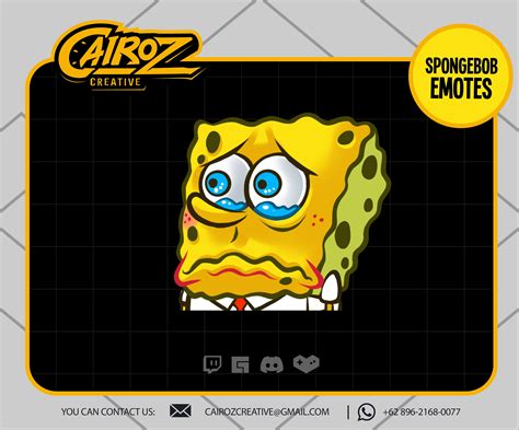 Spongebob Sadcry Twitch Emotes Anime Twitch Emotes Cartoon Etsy