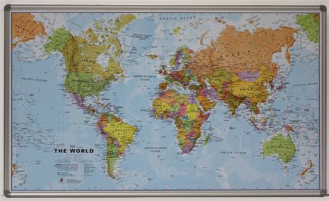 World Maps International Political Wall Map X Large Magnetic Board