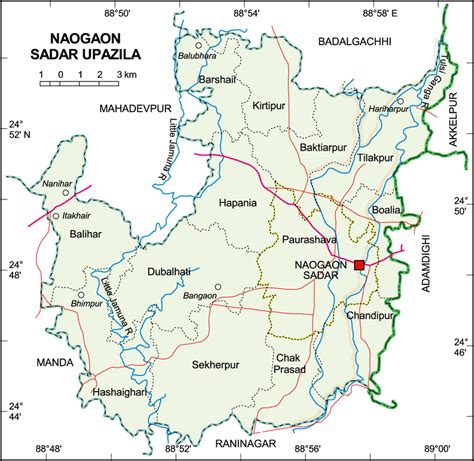 Maps Of Bangladesh Naogaon Sadar Upazila