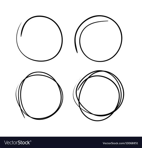 Hand Drawn Scribble Circles Abstract Doodle Vector Image