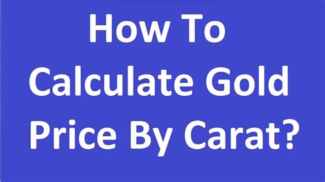Gold dealers typically charge more than gold's spot price, or the price at which gold trades on a commodities exchange. How To Calculate Gold Price By Carat- 22. 20, 18 - YouTube