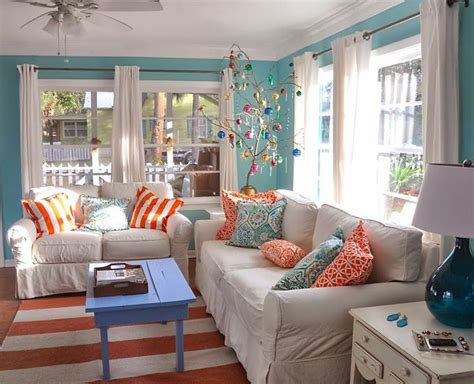 Using teal in home decor elements. Turquoise and orange decor - becoration