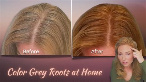 how to color grey roots at home using drugstore hair color youtube