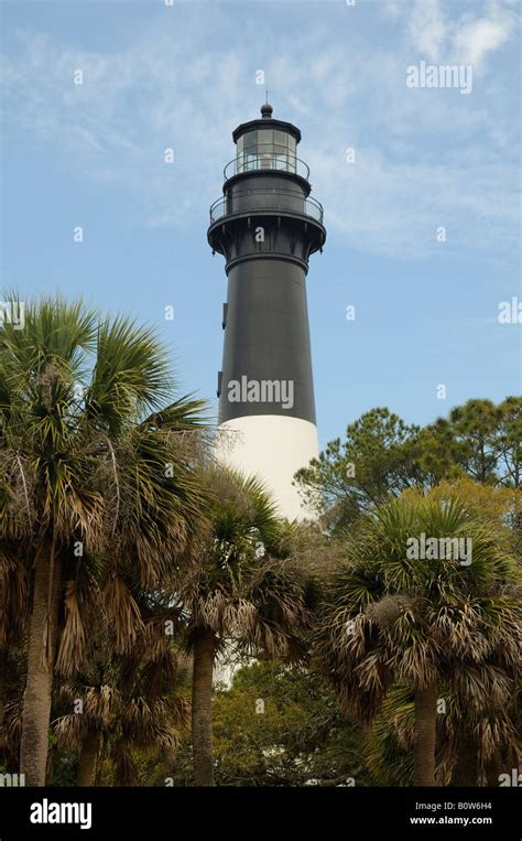Hunting Island Lighthouse In South Carolina Usa In April Stock Photo