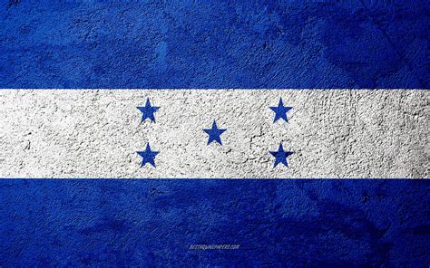 Flag Of Honduras Concrete Texture Stone Background Honduras Flag