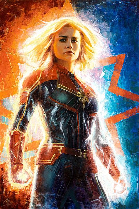 Captain Marvel Painting By Christopher Clark Fine Art America