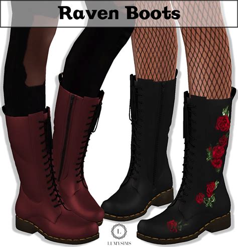 Raven Boots Sims 4 Cc Shoes Sims 4 Sims 4 Teen