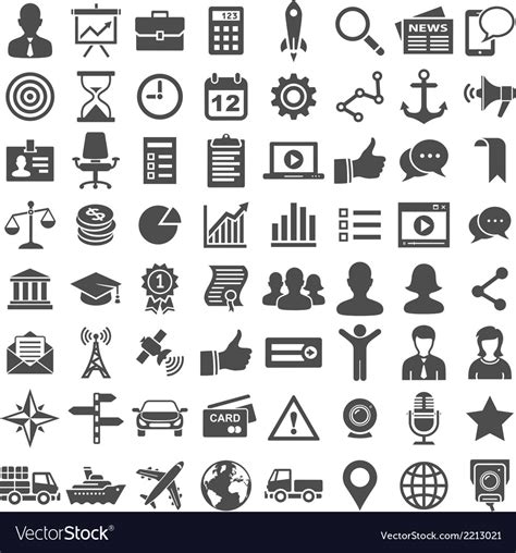 Universal Icon Set 64 Icons Royalty Free Vector Image