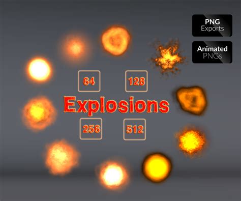 Realistic Explosions Vol1 Game Art Partners