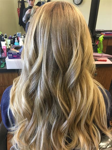 Take a tip from the pros and leave a few inches of your natural hair color at the root and blend it with lighter blonde ends. Icy balayage over natural light golden blonde hair. Inside ...