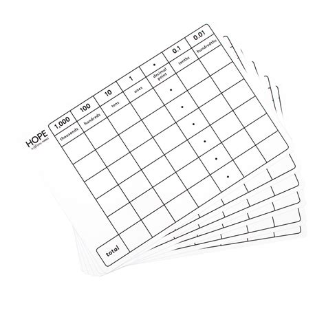 He1816989 Dry Wipe Place Value Boards From Hope Education Pack Of 6 Hope Education