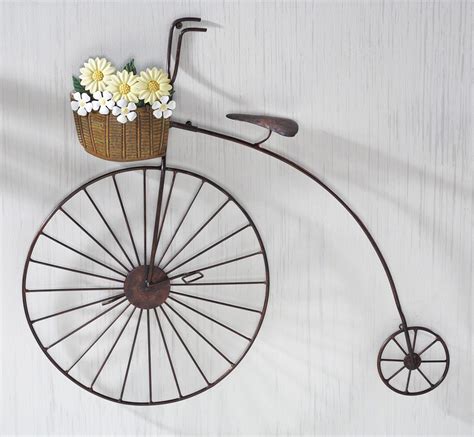 Old Fashioned Iron Penny Farthing Bicycle Metal Wall Art 25 X 22 New
