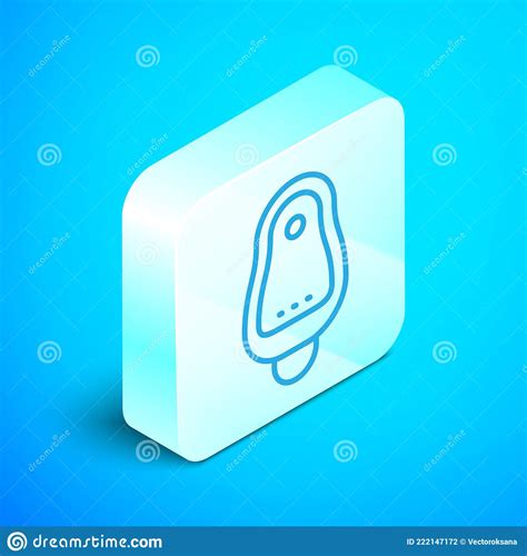 Isometric Line Toilet Urinal Or Pissoir Icon Isolated On Blue