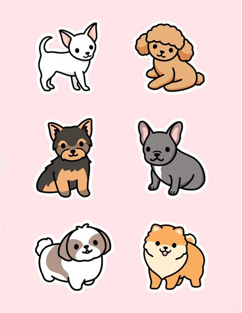 Small Dog Sticker Pack Sticker By Littlemandyart Målningar Måla Pins
