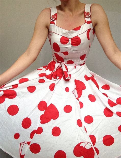 Queen Of Hearts Dress Cupid White Red Hearts Polk A Dot Swing Heart Dress