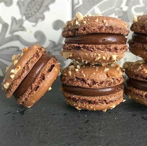 Chocolate And Hazelnut Macarons Filled With Nutella Ganache R Baking