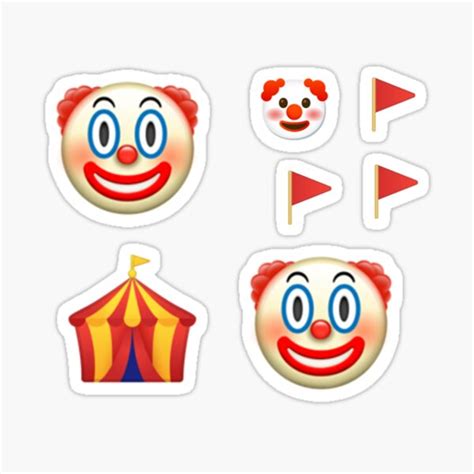 Clown Emoji Sticker For Sale By Lorraun Redbubble