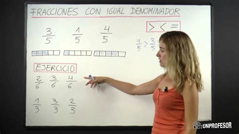 Comparación De Fracciones Con Igual Denominador Youtube