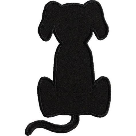 Dog Applique Designs Sitting Dog Silhouette Applique Design Dog