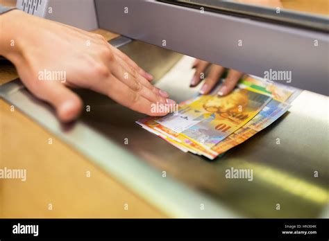 Clerk Giving Cash Money To Customer At Bank Office Stock Photo Alamy