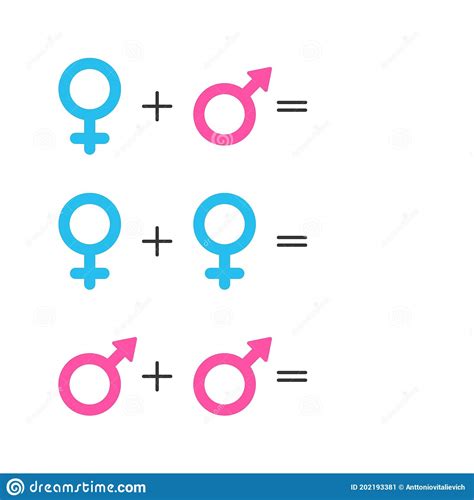 Template Gender Icon Pink Female And Blue Male Symbol Set Of Gender Symbols And Relationship