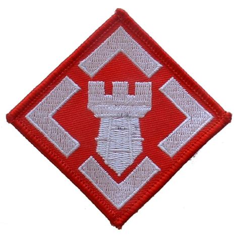 Us Army 20th Engineer Brigade Patch Red And White 3