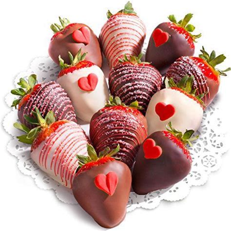 Golden State Fruit 12 Heartfelt Valentine Chocolate Covered Stra Chocolate Covered