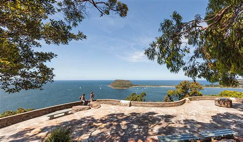 The start of the track is well signposted from the station. West Head lookout, Ku-ring-gai Chase National Park. Photo ...